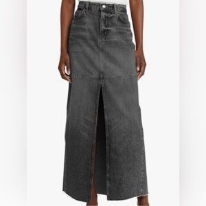 🖤 Vintage-Inspired Grey Denim Maxi Skirt – Size Large – Preloved Charm 🖤